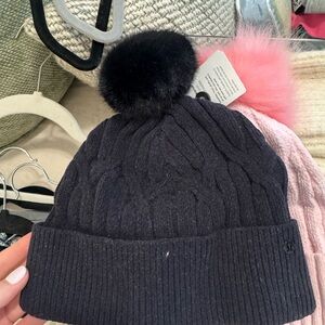 Lululemon Athletica Black Knit Hat with Pom-Pom